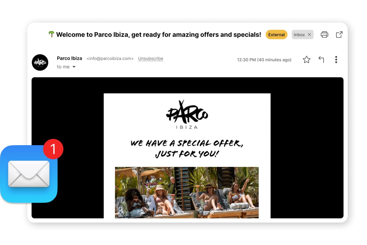 Parco Ibiza newsletter visual